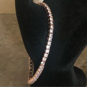 Beautiful White Cubic Zirconia Tennis Bracelet in Rose-Tone